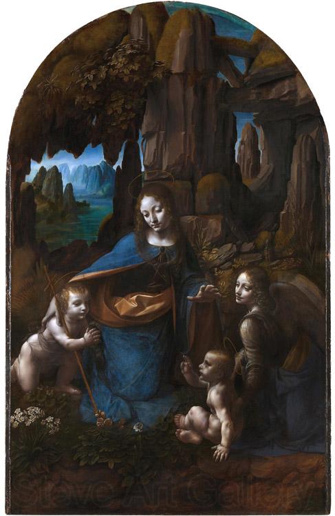 LEONARDO da Vinci Virgin of the Rocks,completed (mk08) France oil painting art